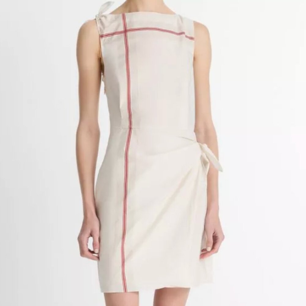 NWOT Vince Handkerchief-Stripe Wrap Dress, size 6